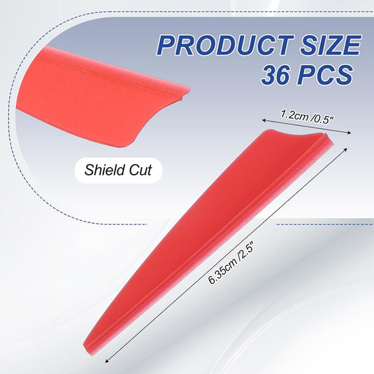 Pijlveren 36 stuks 2,5 inch van kunststof – arrow vanes – boogschieten accessoires
