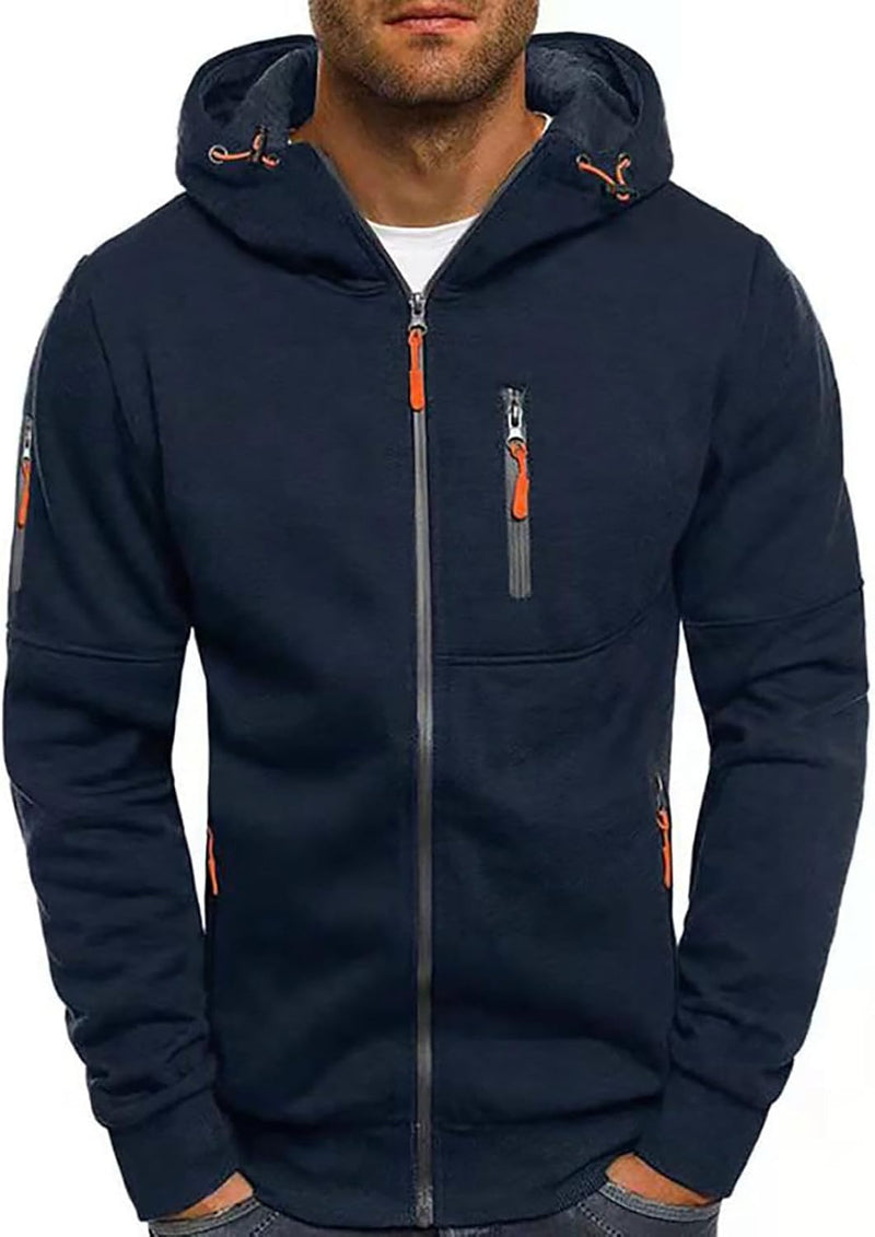 Chargez l'image dans la visionneuse de la galerie, Heren lange hoodie met capuchon en rits voor de winter – vest – heren trui
