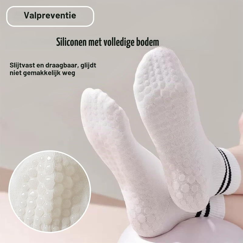 Carica immagine in Galleria Viewer, Antislip sokken dames 4 paar maat 35-40 met siliconen grip – yoga pilates trampoline sokken
