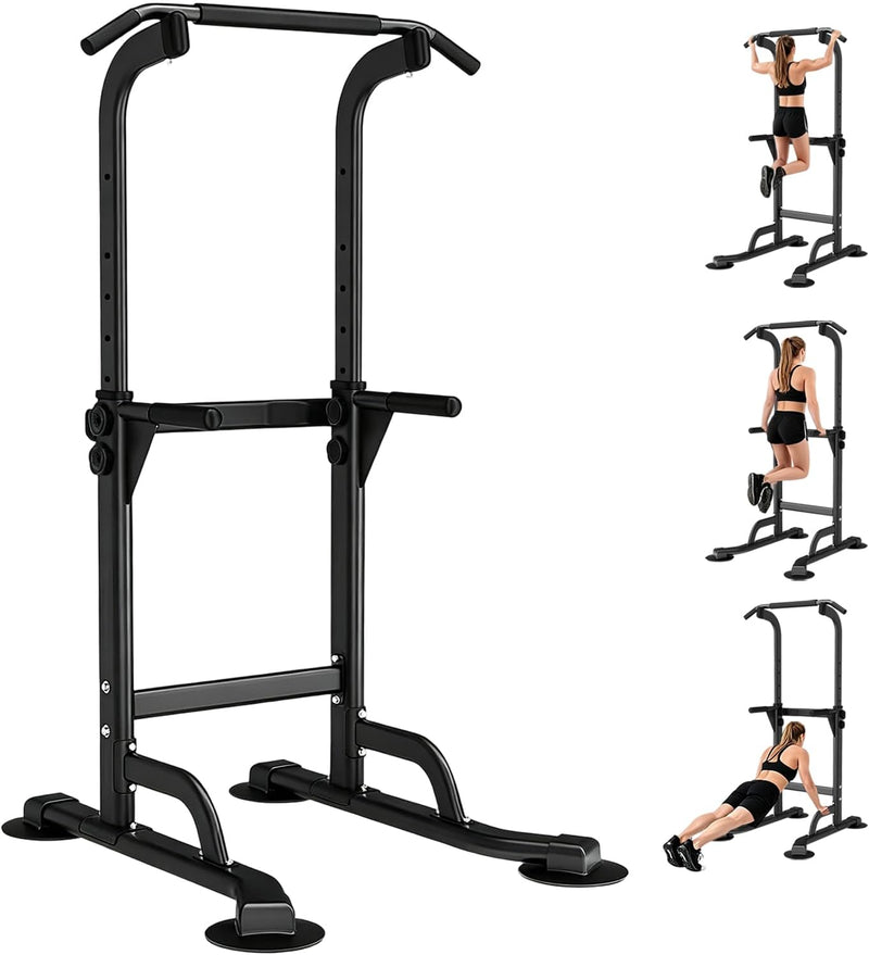 Laden Sie das Bild in Galerie -Viewer, Verstelbare power tower 4-in-1 met optrekstang en dipstation tot 120 kg – krachtstation – fitnessrek
