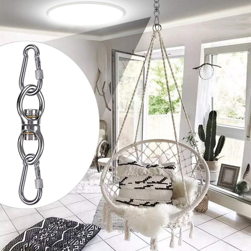 Laden Sie das Bild in Galerie -Viewer, Schommelwartel 360° draaibaar – rvs ophangbeugel met lager voor hangstoel, yogaschommel, klimtouw en hangmat
