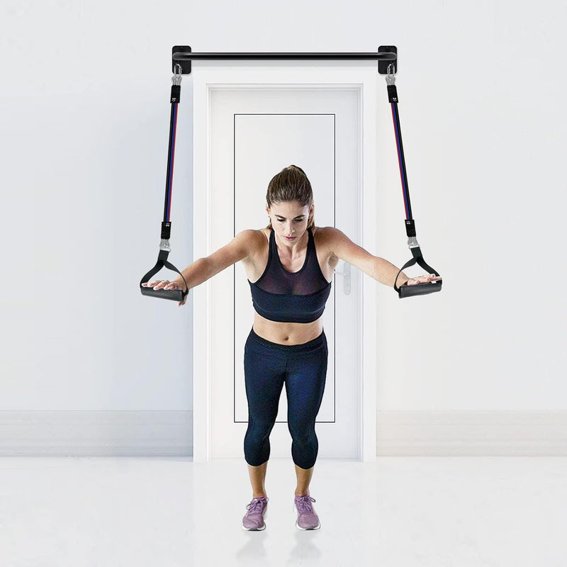 Laden Sie das Bild in Galerie -Viewer, Wandgemonteerde optrekstang met 4 gripposities en accessoireringen tot 227 kg – pull-up bar – krachttraining
