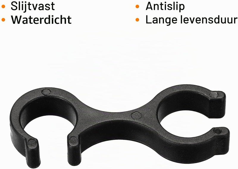 Laad afbeelding in Galerijviewer, Wandelstok clips 6 stuks voor 16-16,5 mm stokken zwart – trekkingstok houders – wandel accessoires
