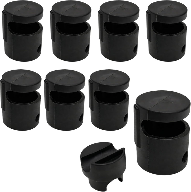 Load image into Gallery viewer, Trampoline paaldoppen 8 stuks voor palen tot 25 mm zwart – eindkappen – trampoline accessoires
