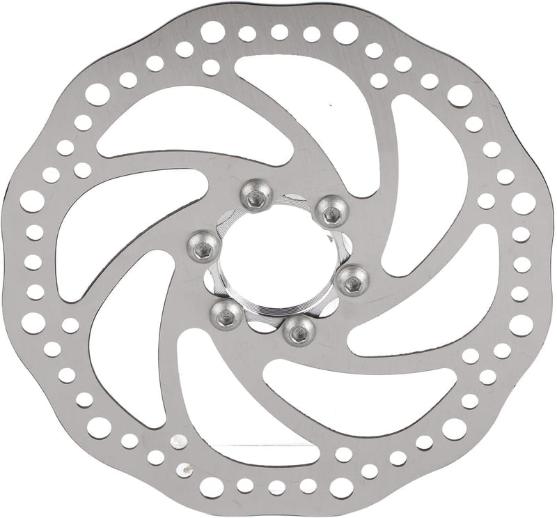 Laden Sie das Bild in Galerie -Viewer, Fahrrad-Bremsscheibe, 160 mm, aus Edelstahl mit Flanschadapter und 6 Befestigungsschrauben – Bremsrotor – Scheibenbremsenteile
