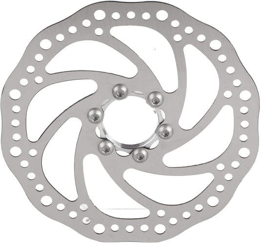 Fahrrad-Bremsscheibe, 160 mm, aus Edelstahl mit Flanschadapter und 6 Befestigungsschrauben – Bremsrotor – Scheibenbremsenteile