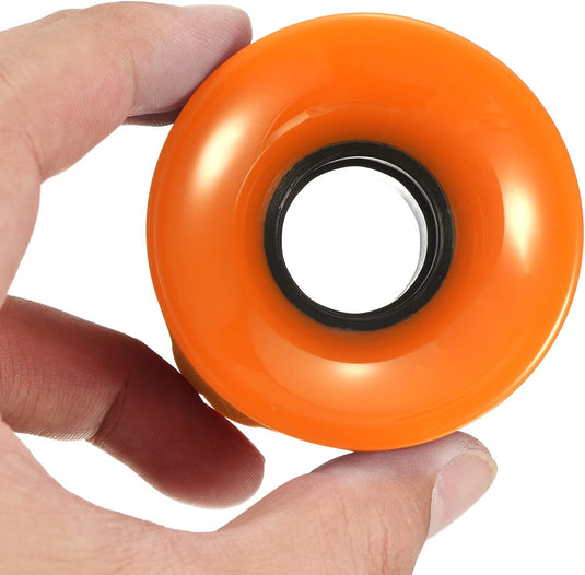 Longboard wielen 60 mm 78A PU 4 stuks oranje – zachte cruiser skateboard wielen – vervangingswielen