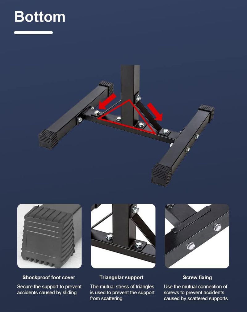Laad afbeelding in Galerijviewer, Squat rek, halterrek, halterstandaard, maximale belasting 200 kg, stalen frame, verstelbare hoogte, 105-160cm. Ideaal voor spier-, squat- en bankoefeningen

