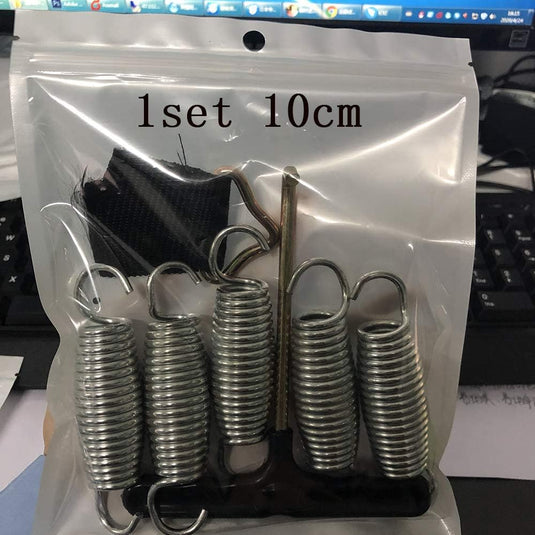 Trampolineveren 5 stuks 100 mm met veertrekker en driehoeksgesp – vervangingsveren – trampoline accessoires
