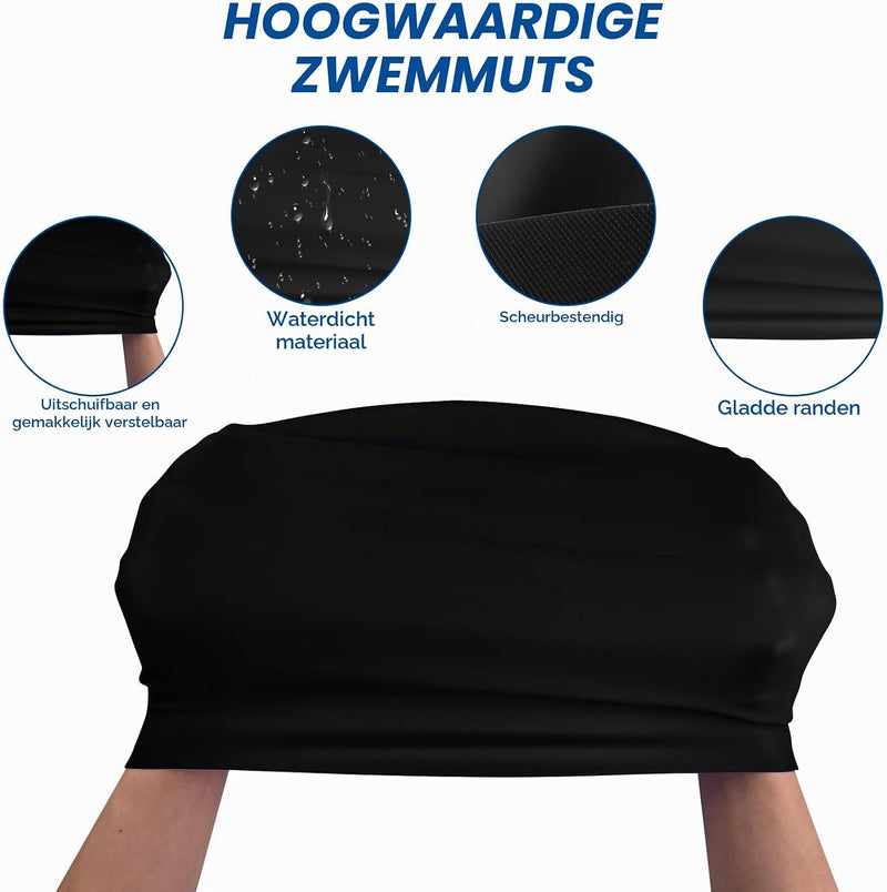Charger l’image dans la visionneuse de galerie, Bonnet de bain en silicone pour femmes, très grand, 29,5 x 29,7 cm, pour cheveux longs et épais - bonnet de natation - accessoires de natation
