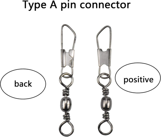 Visserij vat Swivel met Veiligheid Snap Interlock Snaps Hoge Sterkte Tackle, Vissen Swivel Snaps Kit Solid Barrel Swivel met Safty Snap Connector Vismaat 6 # 8 # 10 # 12 # 14 # (100)