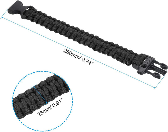 Survival-Paracord-Armband, 25 cm, geflochten, mit Verschluss – Outdoor-Armband – Camping-Zubehör