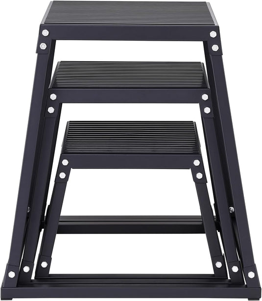 Plyo box set 3 stuks 30 46 en 61 cm van staal tot 227 kg – jump box – plyometrische training