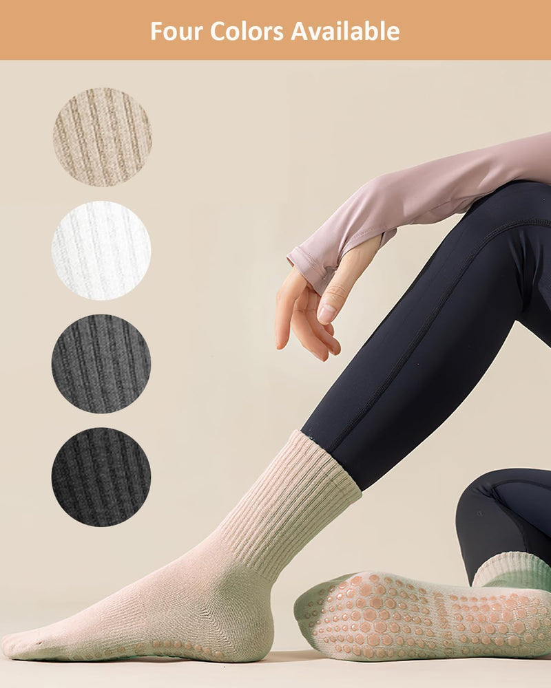 Załaduj obraz do przeglądarki galerii, Pilates antislip sokken dames 4 paar met siliconen grip – yoga sokken – fitness sokken
