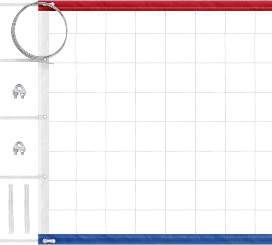 Volleybalnet 9,5 x 1 m wit met draagtas