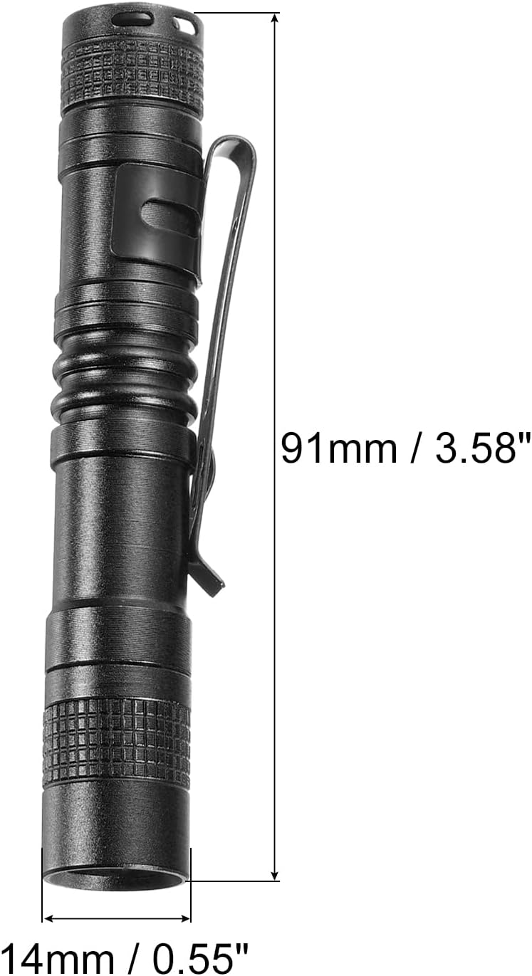 Załaduj obraz do przeglądarki galerii, Mini LED zaklamp met clip 91 mm zwart – aluminium penlight – camping en outdoor accessoires
