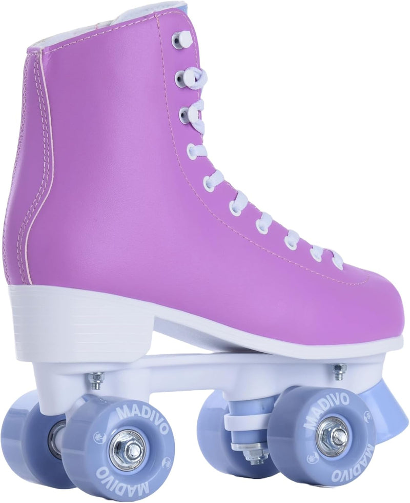 Load image into Gallery viewer, Madivo Pastel Klassieke retro rolschaatsen voor dames | ABEC-7 kogellagers | meisjes rolschaatsen, skeelers| blauw/koraal | maat 35, 36, 37, 38, 39, 40, 41
