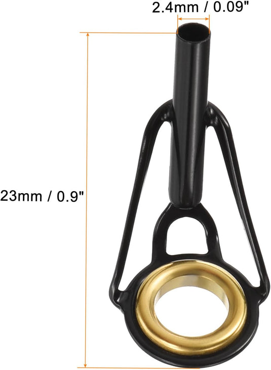 Hengel topogen 3 stuks 1 mm van roestvrij staal zwart-goud – hengeltop reparatieset – visaccessoires