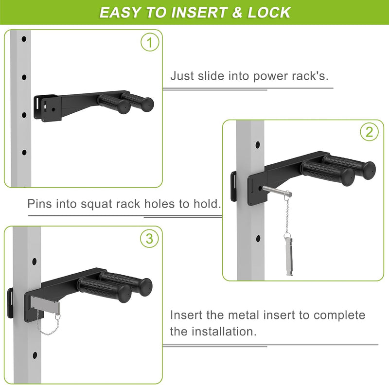 Laden Sie das Bild in Galerie -Viewer, Dip Bar Attachment voor 5 x 5 cm Power Rack, antislip brede en smalle handgrepen, 226 kg capaciteit, squat rack bevestiging voor dips, inverted rows, push-ups
