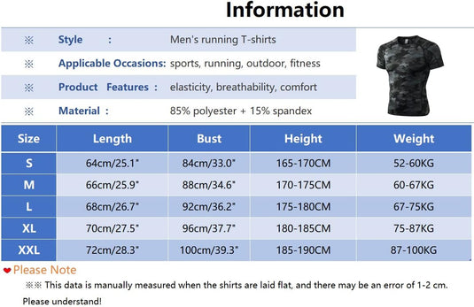 Heren compressieshirt korte mouwen functioneel shirt sneldrogend loopshirt sportshirt fitnessshirt voor mannen
