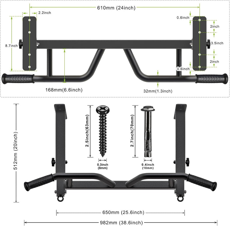 Chargez l'image dans la visionneuse de la galerie, Optrekstang voor plafondmontage met 4 gripposities tot 227 kg – pull-up bar – krachttraining
