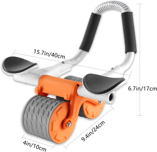 Ab roller met elleboogsteun automatische terugslag en dubbele wielen – buikspiertrainer – ab wheel