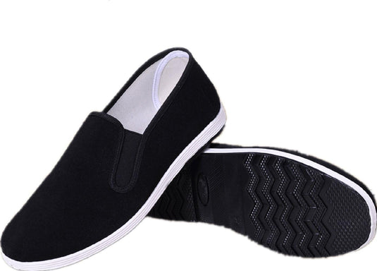 APIKA Chinese Traditionele Oude Peking Schoenen Kung Fu Tai Chi Schoenen Rubberen Zool Unisex Zwart