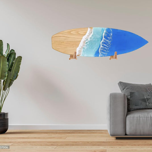 Surfboard wandhouder van beukenhout met 17,8 cm steunarmen – verticale boardhouder – surf accessoires