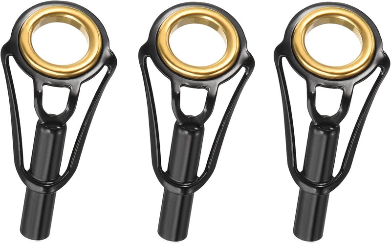 Load image into Gallery viewer, Hengel topogen 3 stuks 1 mm van roestvrij staal zwart-goud – hengeltop reparatieset – visaccessoires
