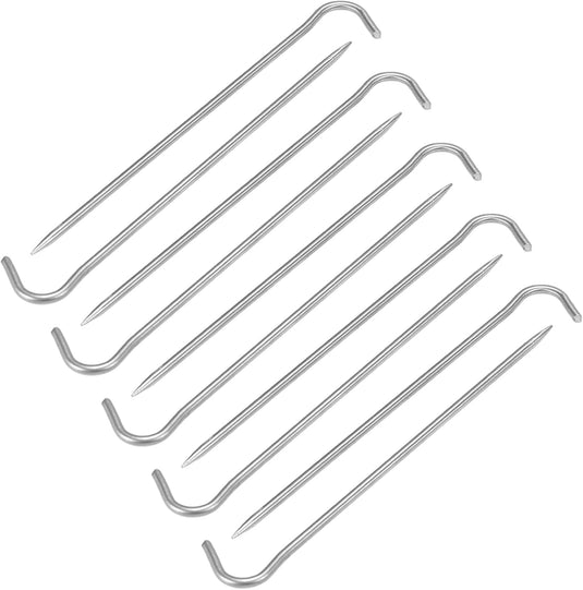 Piquets de tente, 6 pièces en titane de 169 mm avec tête en forme de crochet – ancrage de tente – équipement de camping