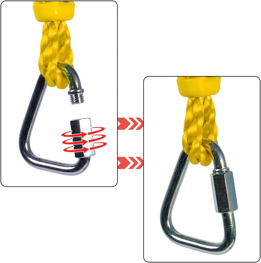 Roue d’escalade Ninja de 26 cm avec mousqueton en métal pour slackline et parcours d’obstacles – roue suspendue – parcours d’escalade