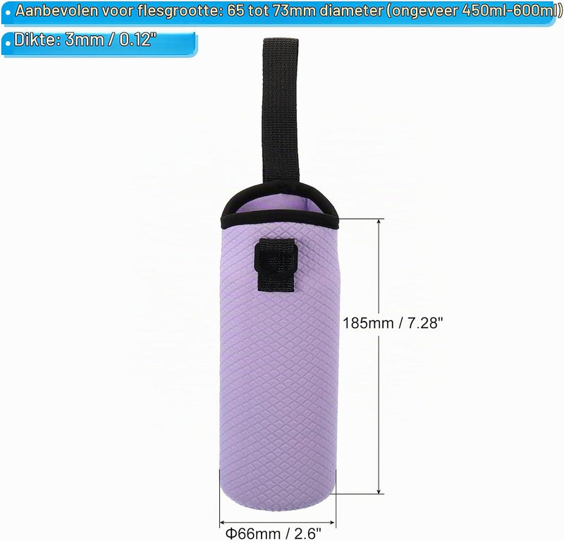 Laden Sie das Bild in Galerie -Viewer, Neopreen waterfles sling bag 66x185 mm - Geïsoleerde flessenhouder met verstelbare schouderriem - Waterfles draagtas kamperen &amp; wandelen

