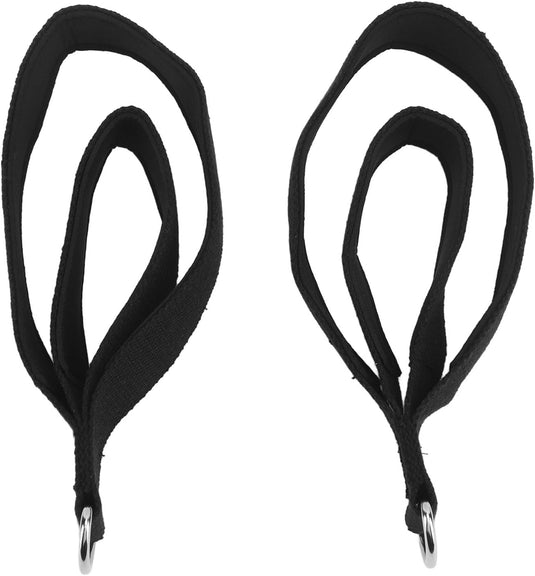Pilates double-loop straps, 2 pieces, with D-rings and soft cotton lining – reformer straps – Pilates accessories