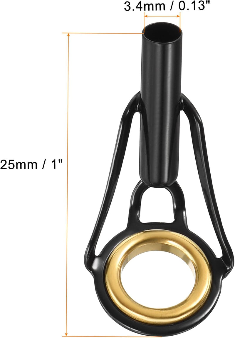 Load image into Gallery viewer, Hengel topogen 3 stuks 1 mm van roestvrij staal zwart-goud – hengeltop reparatieset – visaccessoires
