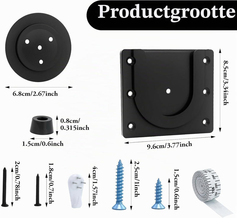 Laad afbeelding in Galerijviewer, Dartbord wandhouder van stevig kunststof met U-vormige bevestiging en 2 montagepennen – dartophanging – dartbordaccessoires
