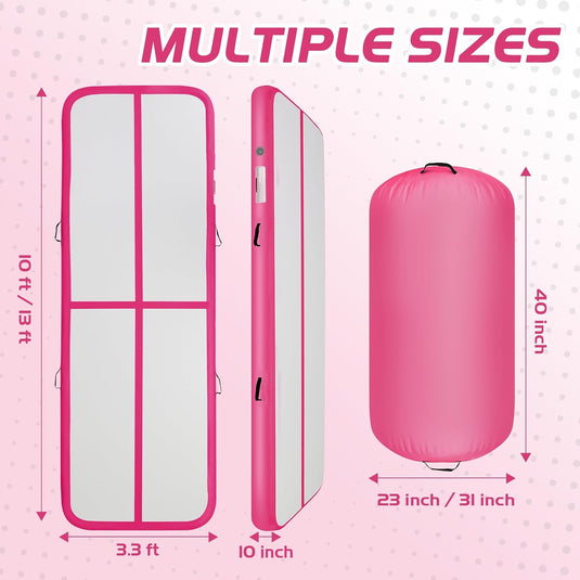 Opblaasbare turnmat 3 m met air roller – 10 cm dik – gymnastiekmat met elektrische pomp voor tumbling en cheerleading