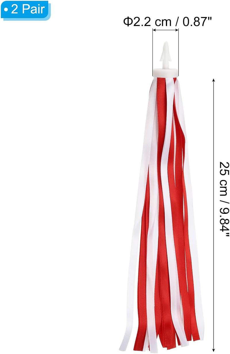Chargez l'image dans la visionneuse de la galerie, Décoration de guidon de vélo avec rubans flottants, 2 paires, 25 cm – décoration de poignées – accessoires de vélo pour enfants et trottinettes
