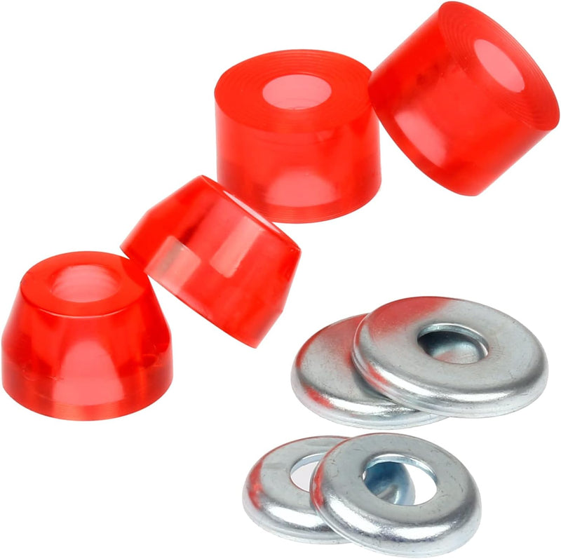 Laden Sie das Bild in Galerie -Viewer, Skateboard bushings 90A 4 stuks met washers zwart – stuurrubbers – longboard skateboard accessoires
