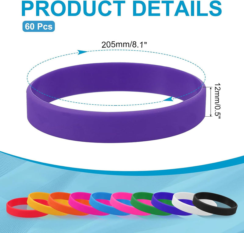 Chargez l'image dans la visionneuse de la galerie, Siliconen sport polsbandjes 205x12 mm (60 stuks) - Elastische rubberen armbanden - Event &amp; sportpolsbandjes
