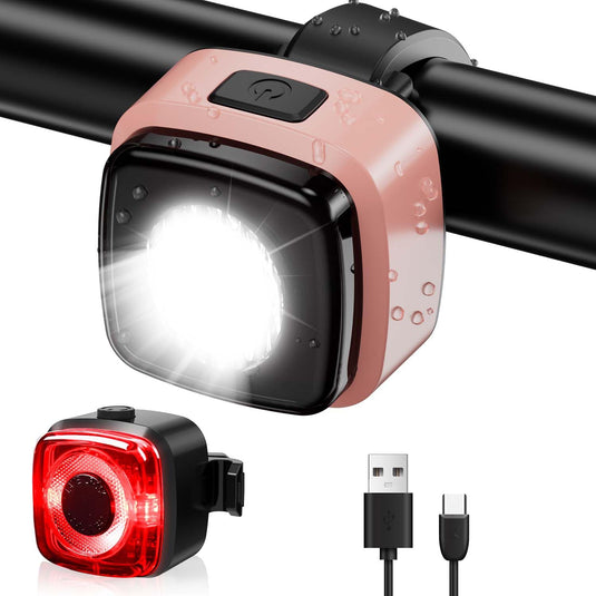 Oplaadbare fietsverlichting set USB-C IPX5 met voor- en achterlicht – fietslamp – LED fietslicht
