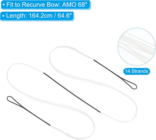 Recurve boogsnaar 113,3 cm tot 50 lb – vervangende bowstring – boogschieten accessoires