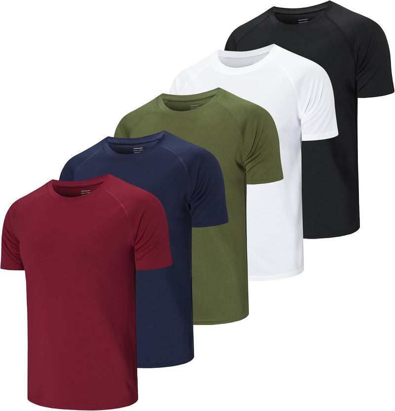 Chargez l'image dans la visionneuse de la galerie, Heren sportshirts 3 of 5 stuks sneldrogend en ademend – fitness shirt – hardloopshirt
