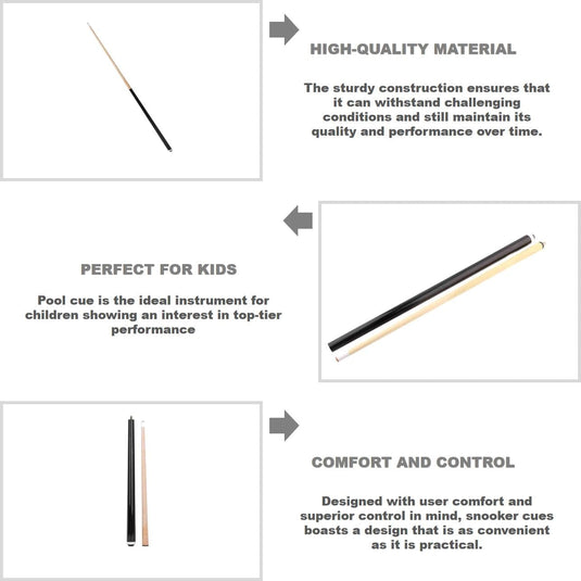 Biljartkeu 48 Inch – Lichtgewicht Pool Cue van Esdoornhout – Voor Kinderen & Beginners
