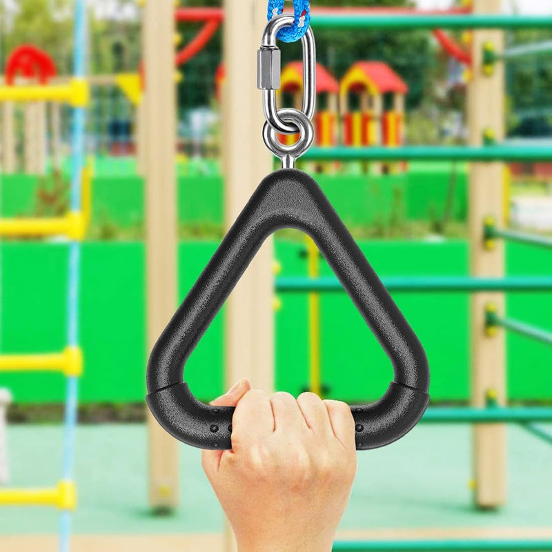 Load image into Gallery viewer, Trapeze ringen 2 stuks met karabijnhaken voor klimrek en schommel – monkey bars – speeltoestel accessoires
