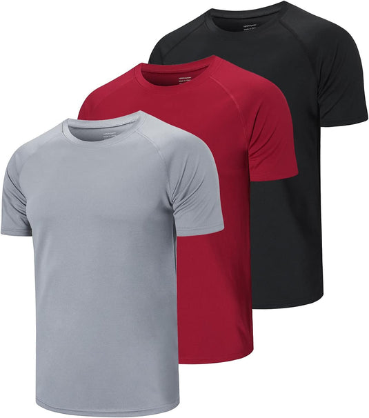 Heren sportshirts 3 of 5 stuks sneldrogend en ademend – fitness shirt – hardloopshirt