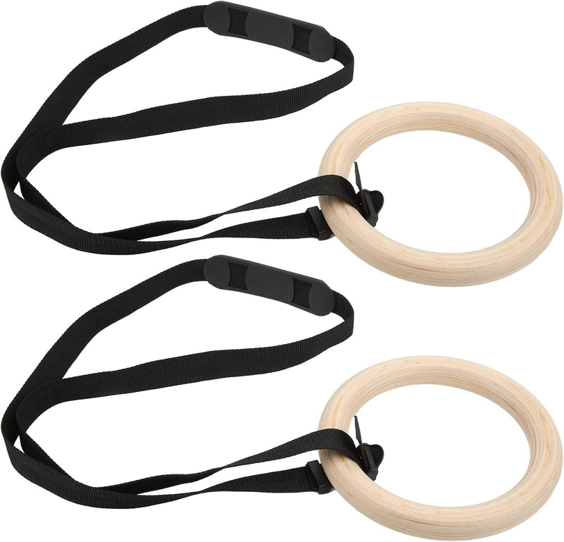 Charger l’image dans la visionneuse de galerie, Anneaux de gymnastique en bois, 2 pièces, en bouleau avec sangles de suspension réglables – anneaux de gymnastique – calisthénie
