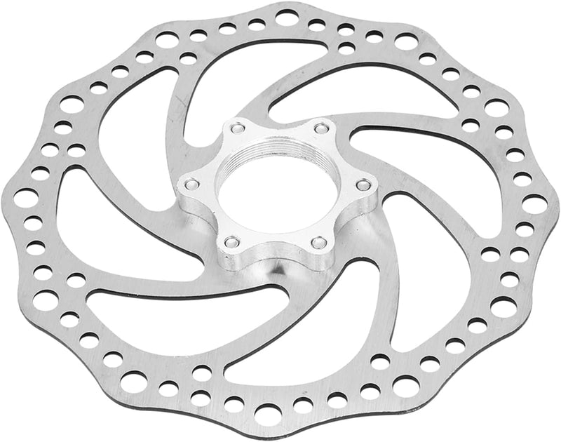 Laden Sie das Bild in Galerie -Viewer, Fahrrad-Bremsscheibe, 160 mm, aus Edelstahl mit Flanschadapter und 6 Befestigungsschrauben – Bremsrotor – Scheibenbremsenteile
