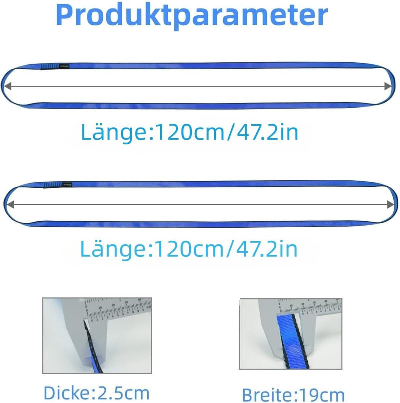 Load image into Gallery viewer, 2x klimlus 22 kN – CE-gecertificeerde nylon bandsling 19 mm voor klimmen en redding
