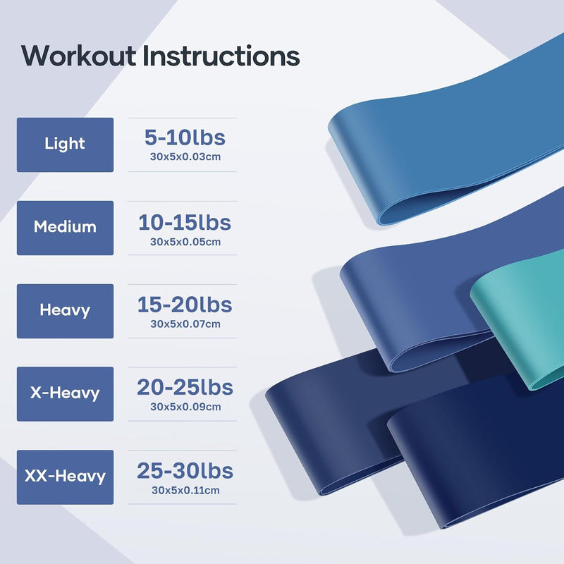 Chargez l'image dans la visionneuse de la galerie, Fitness elastieken 5-delige set met verschillende weerstandsniveaus – weerstandsbanden – resistance bands
