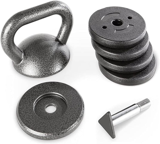 Apex APKB-5009 Verstelbaar oefenkettlebell gewichtenset voor krachttraining en gewichtheffen voor thuisgymnastiek, grijs